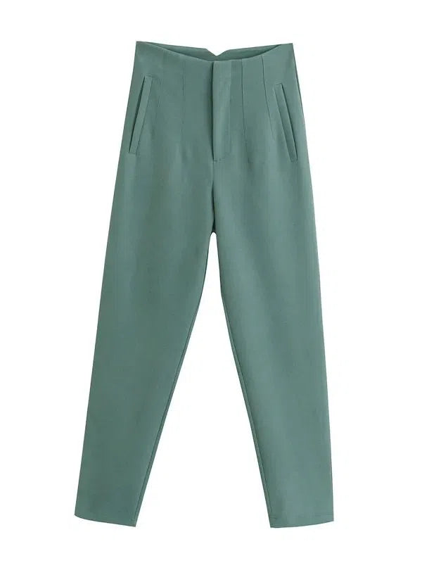 Women's Light Chic Straight Pants Vintage Trousers-Maas