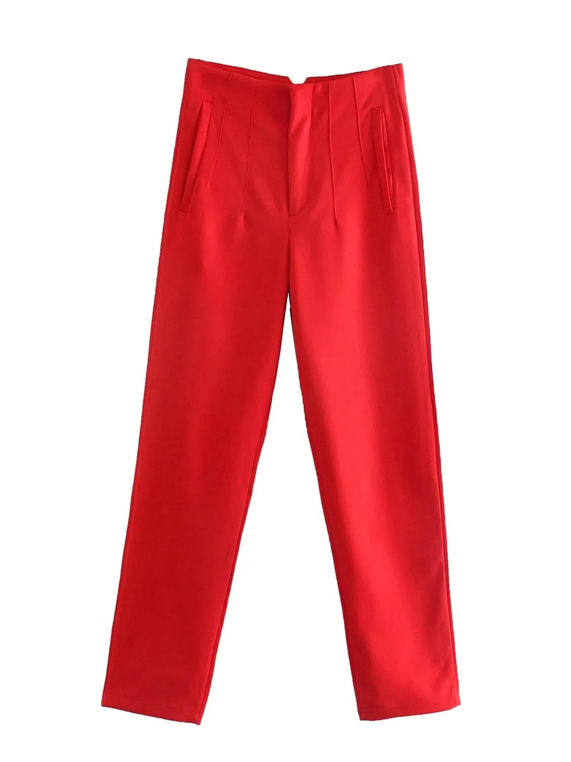 Women's Light Chic Straight Pants Vintage Trousers-Maas