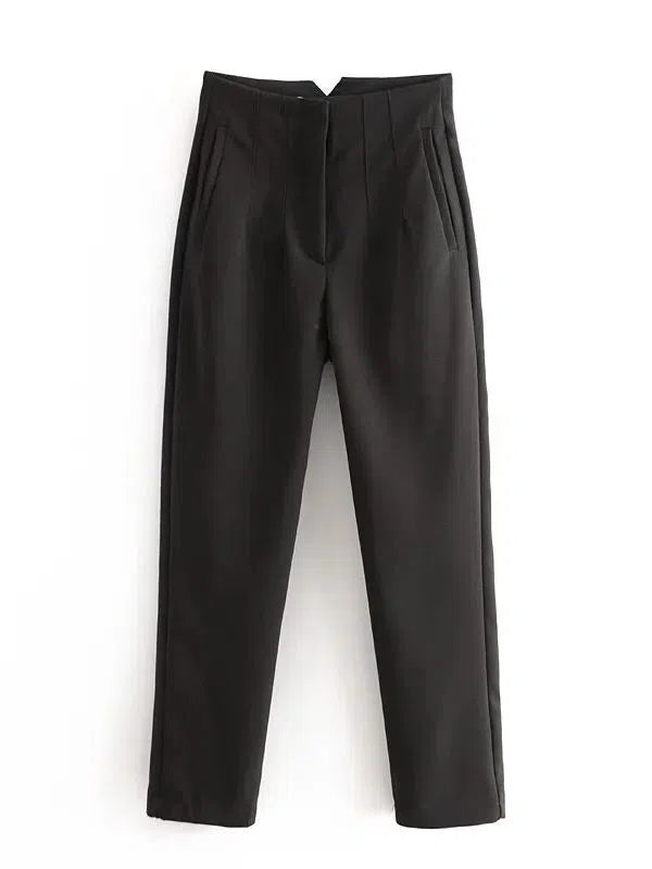 Women's Light Chic Straight Pants Vintage Trousers-Maas