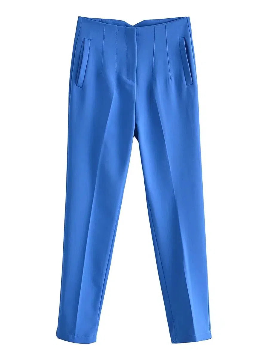 Women's Light Chic Straight Pants Vintage Trousers-Maas