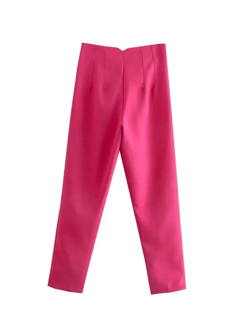 Women's Light Chic Straight Pants Vintage Trousers-Maas