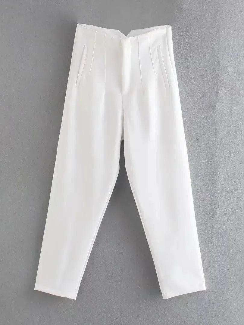 Women's Light Chic Straight Pants Vintage Trousers-Maas