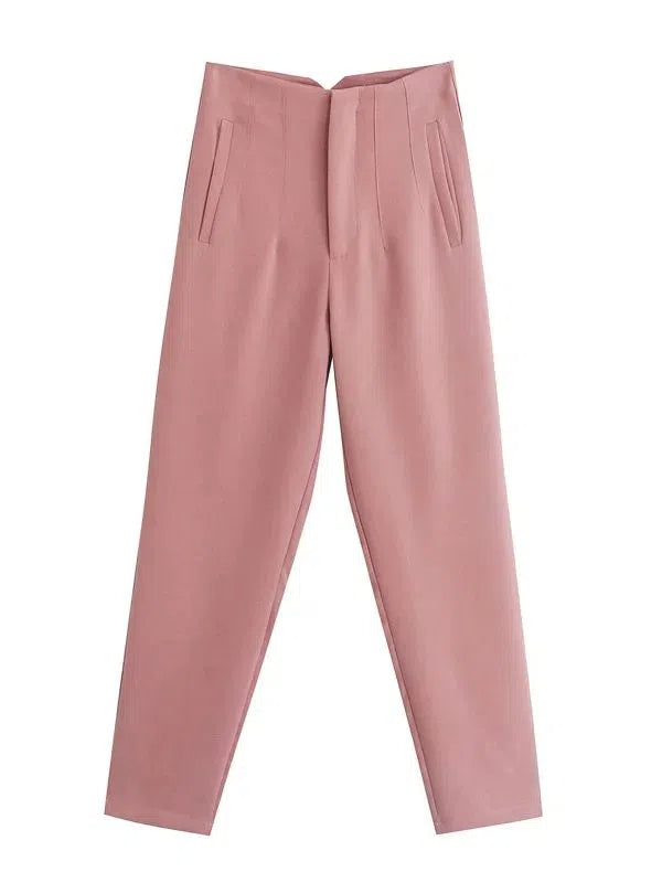 Women's Light Chic Straight Pants Vintage Trousers-Maas