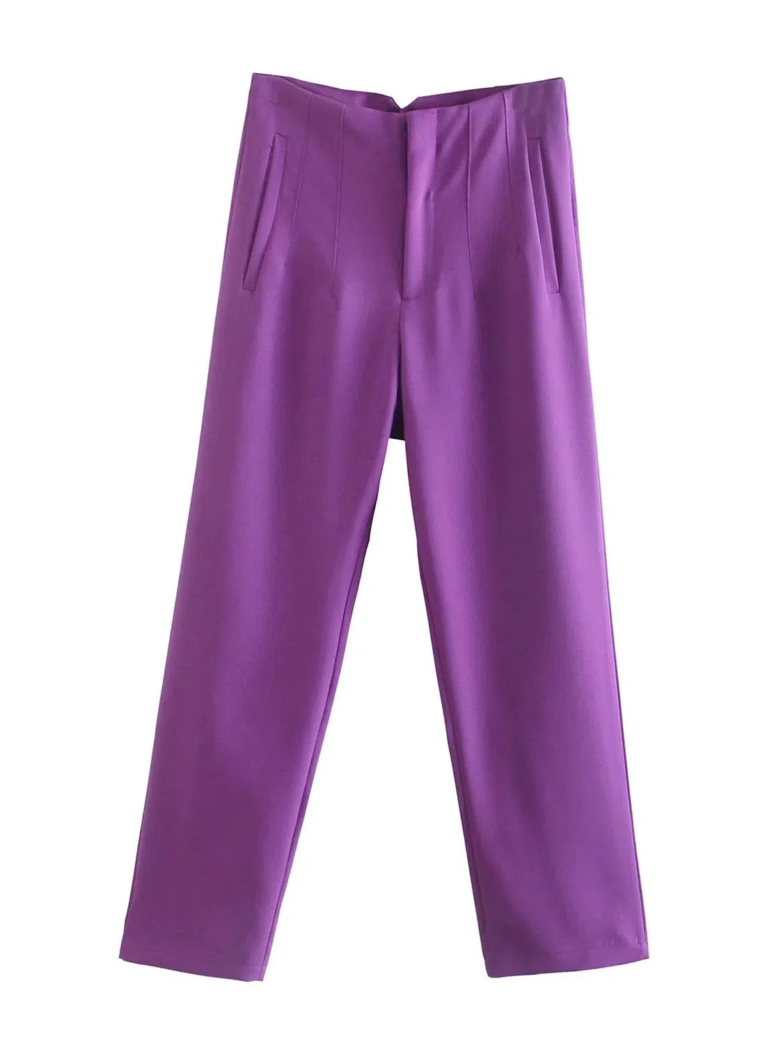 Women's Light Chic Straight Pants Vintage Trousers-Maas