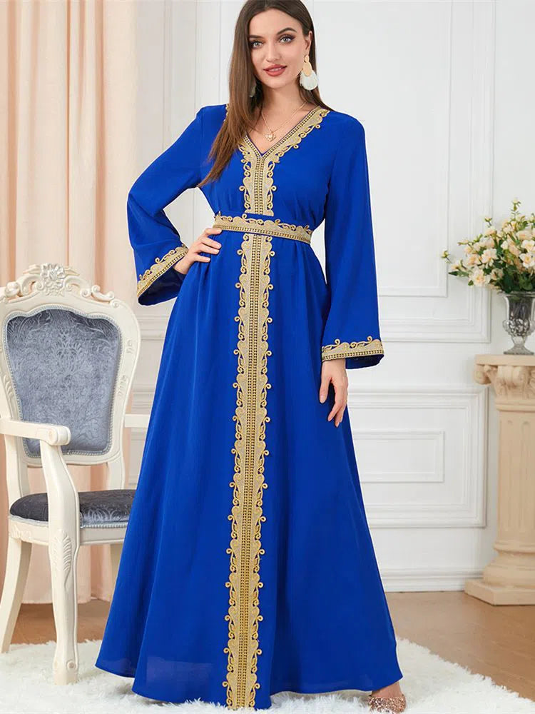 Women's Muslim's Abaya Turkish Moroccan Arabic Long Dress-Maas