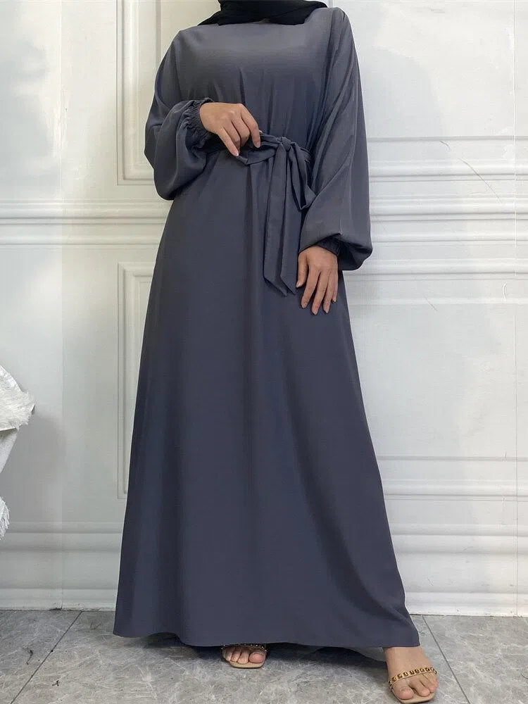 Women's Muslim's Simple Style Moroccan Turkish Abaya Long Dress-Maas