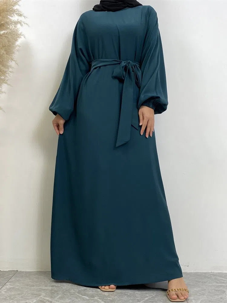 Women's Muslim's Simple Style Moroccan Turkish Abaya Long Dress-Maas