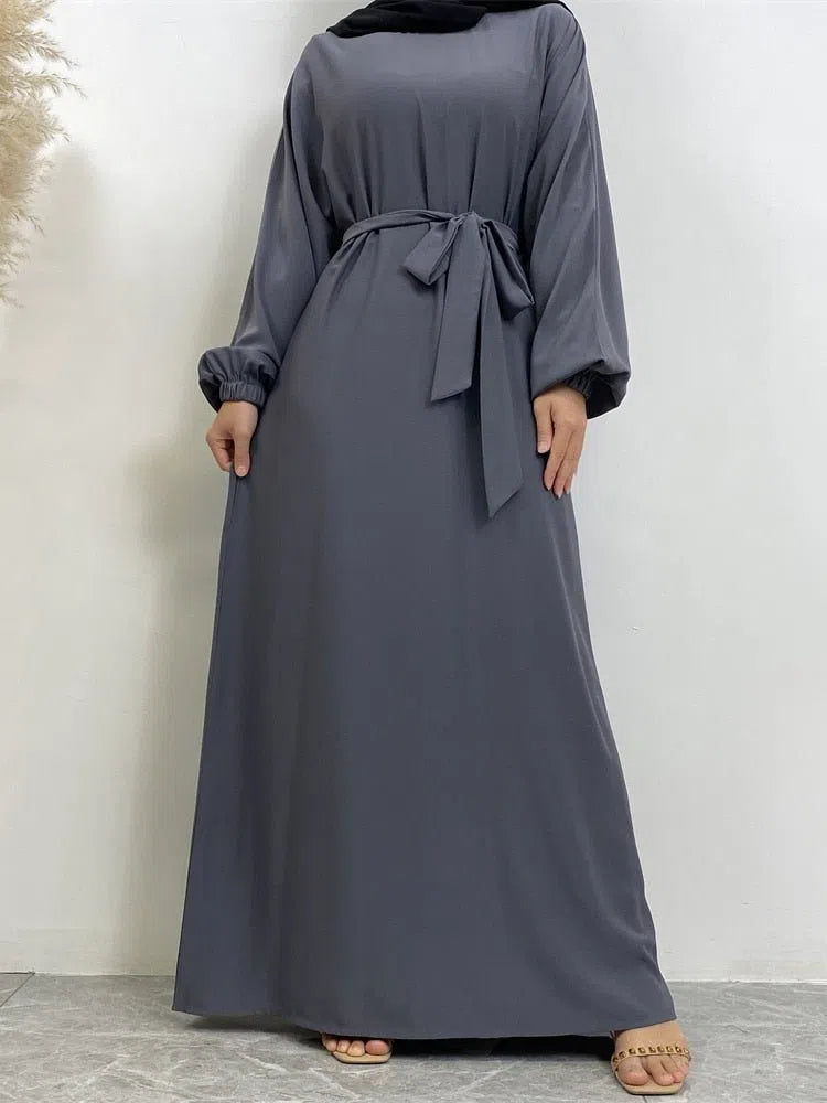 Women's Muslim's Simple Style Moroccan Turkish Abaya Long Dress-Maas