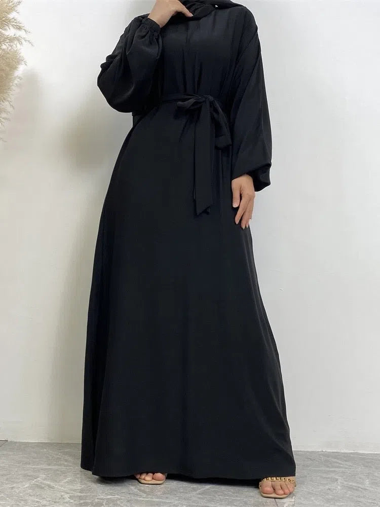 Women's Muslim's Simple Style Moroccan Turkish Abaya Long Dress-Maas