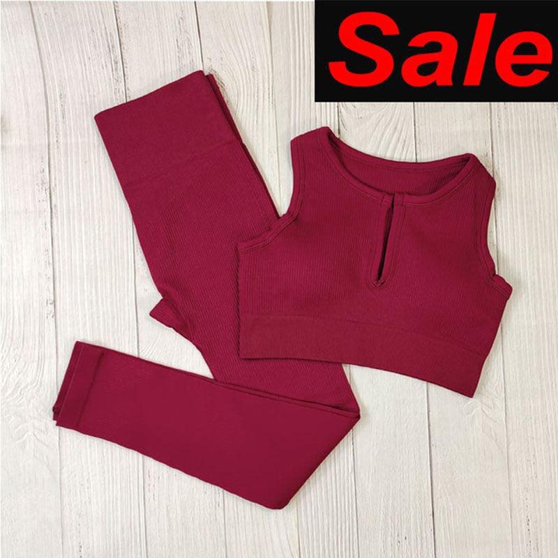 Women's Seamless Yoga Set Fitness Suit Gym Sets Workout For Woman Yoga Wear-Maas