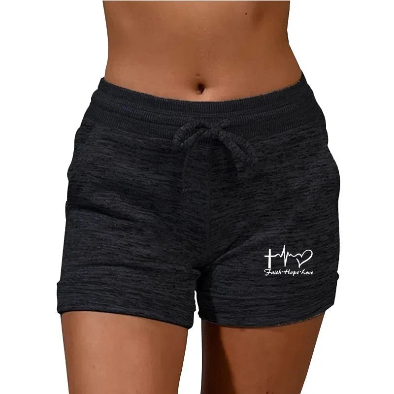 Women's Shorts Sexy Drawstring Elastic Fitness-Maas