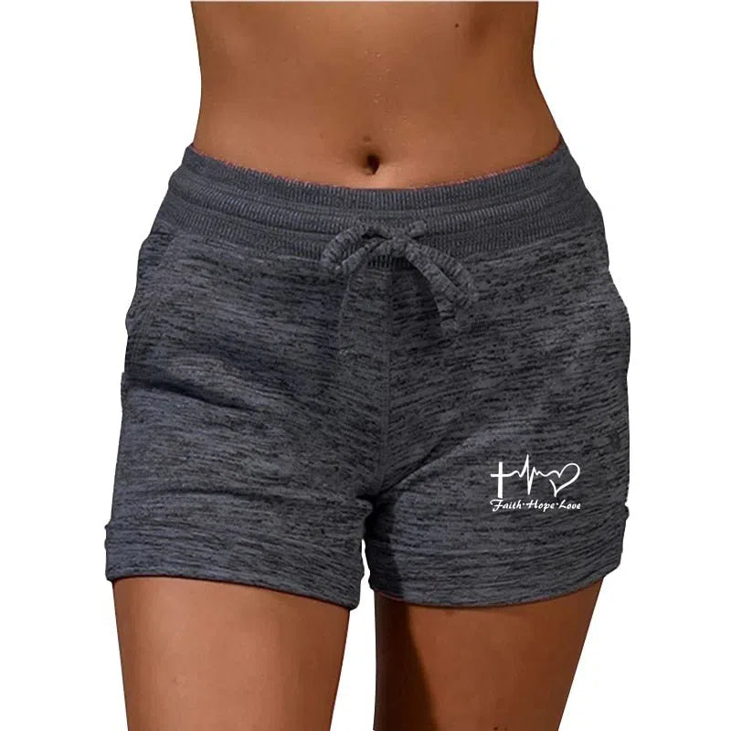 Women's Shorts Sexy Drawstring Elastic Fitness-Maas