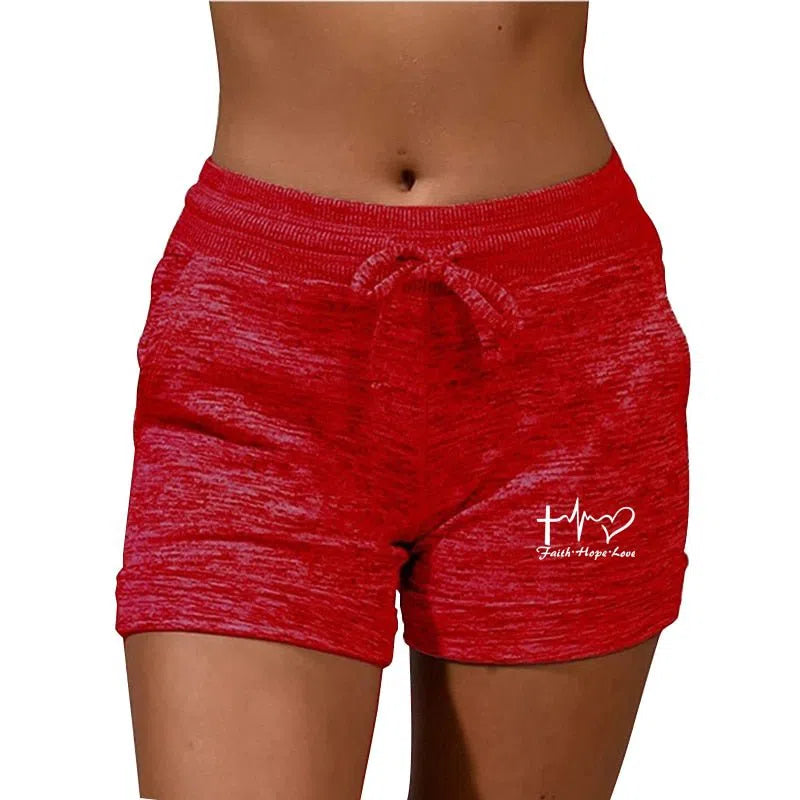 Women's Shorts Sexy Drawstring Elastic Fitness-Maas