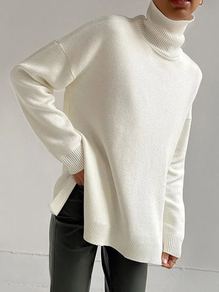 Women's Sweaters Turtleneck Pullover Jumpers Oversize-Maas