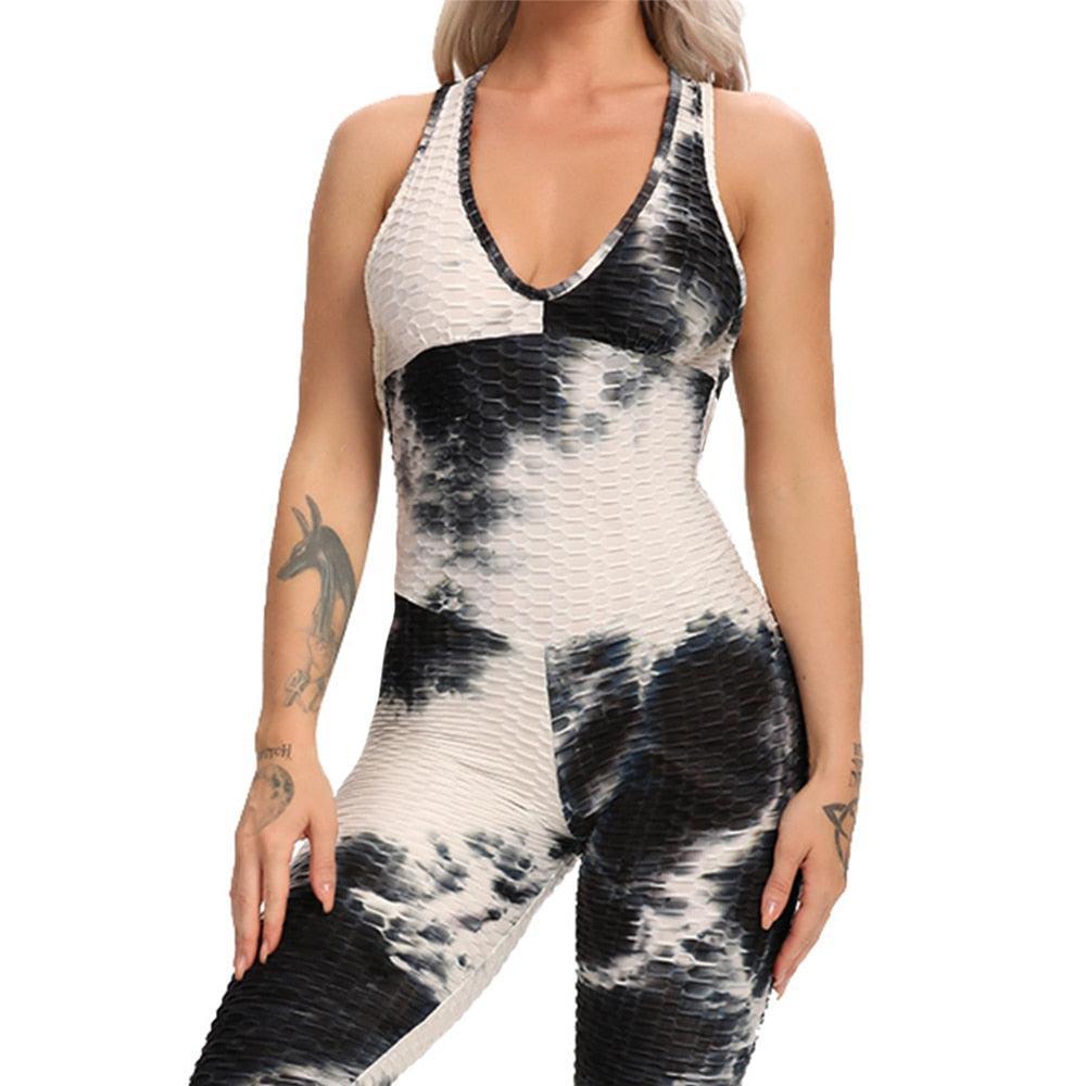 Women's Yoga Set Black Activewear sexy bandage sleeveless solid elastic bodycon-Maas