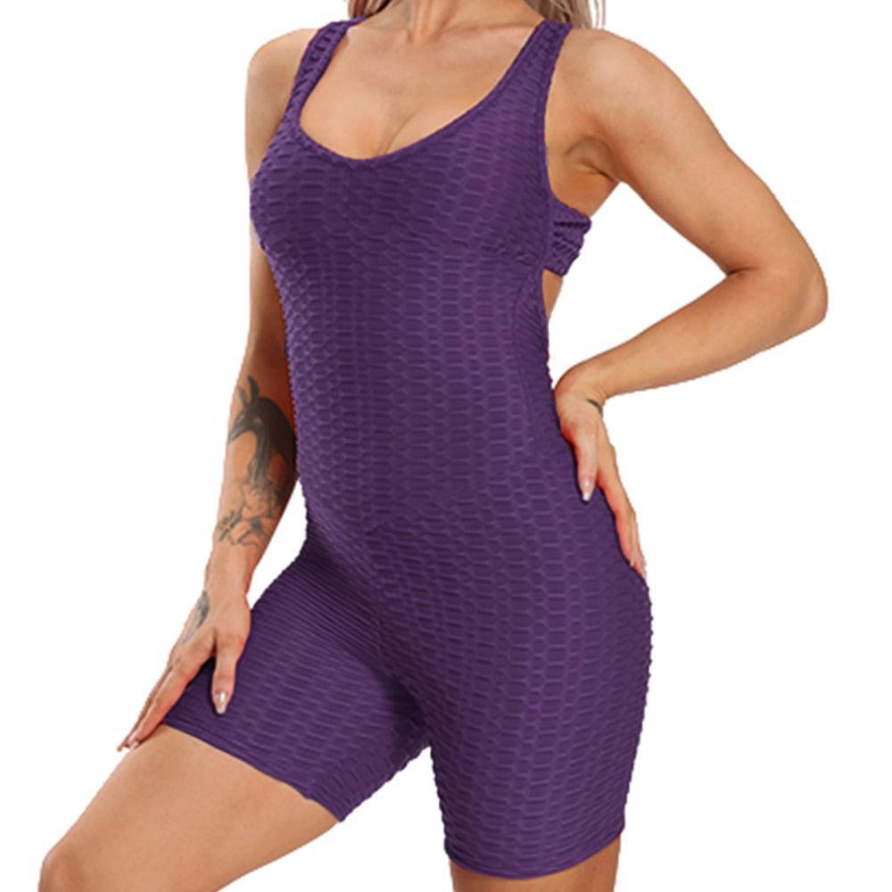 Women's Yoga Set Black Activewear sexy bandage sleeveless solid elastic bodycon-Maas