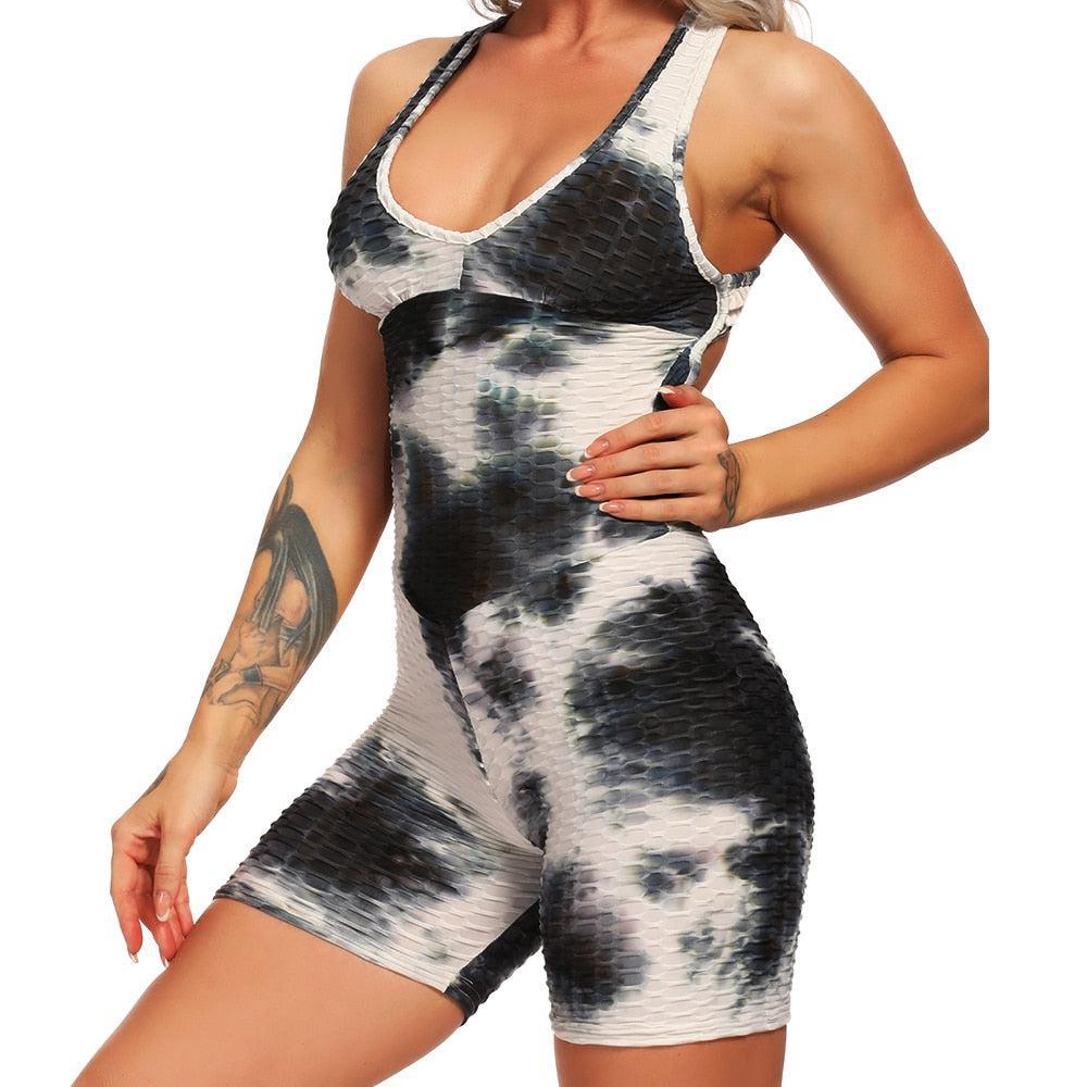 Women's Yoga Set Black Activewear sexy bandage sleeveless solid elastic bodycon-Maas