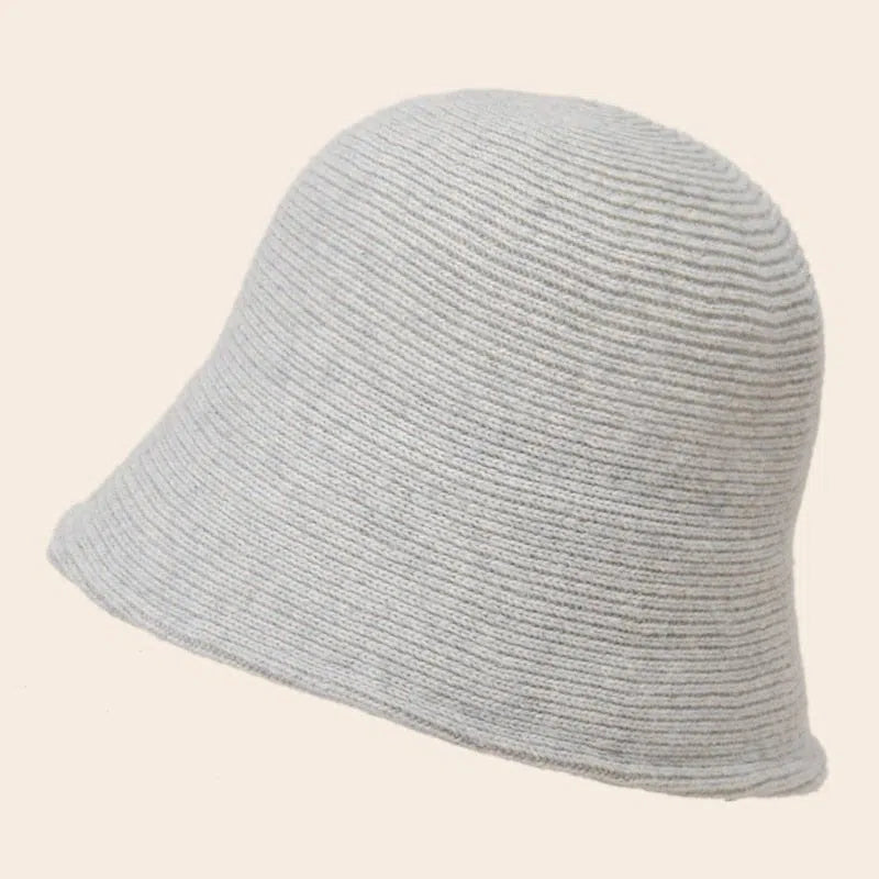 Wool Bucket Hat Korean Fashion Japanese Retro Autumn Winter knitted Panama Cap Fisherman Hat Girl Fedora Hat Women Black Hats-Maas