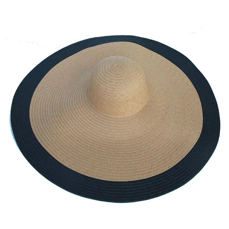 foldable women oversized hat 70cm diameter large brim summer sun beach hats wholesale-Maas