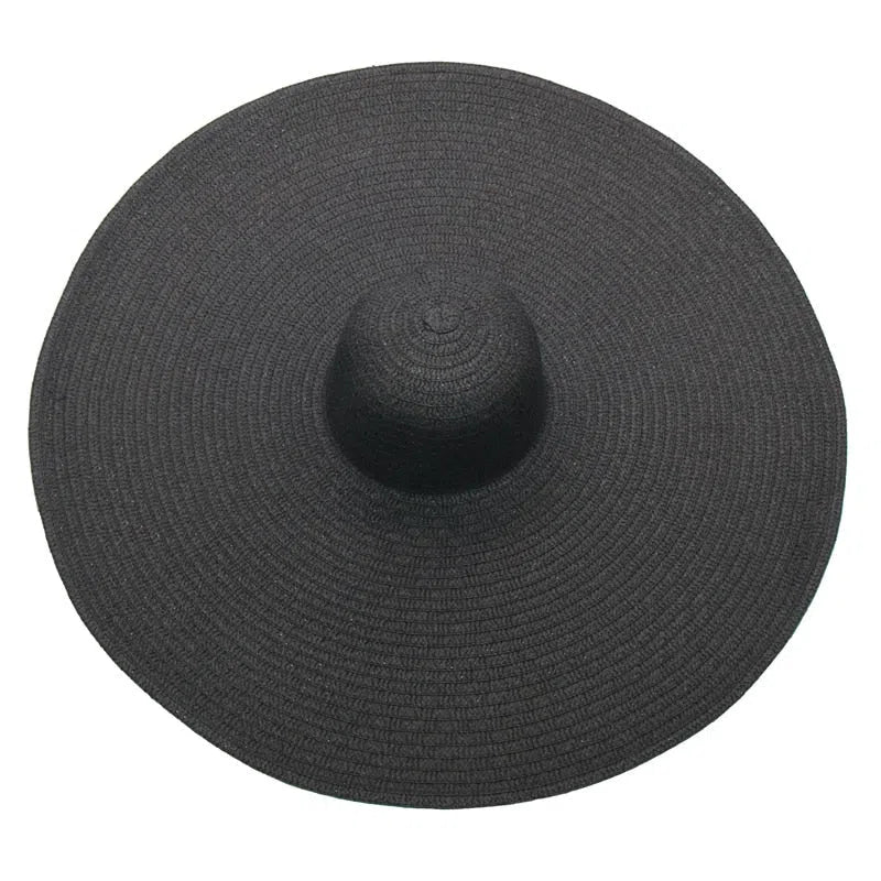 foldable women oversized hat 70cm diameter large brim summer sun beach hats wholesale-Maas