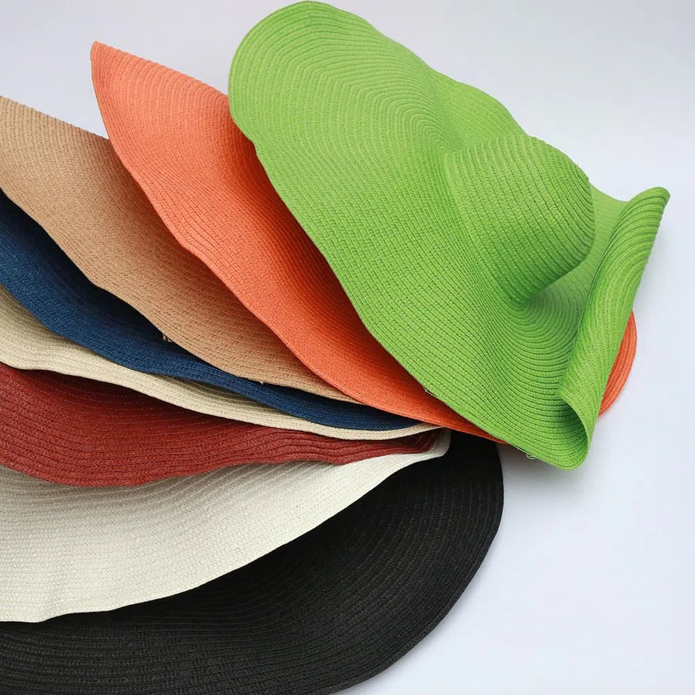 foldable women oversized hat 70cm diameter large brim summer sun beach hats wholesale-Maas