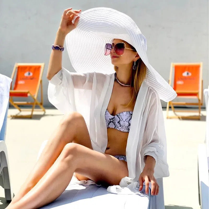 foldable women oversized hat 70cm diameter large brim summer sun beach hats wholesale-Maas