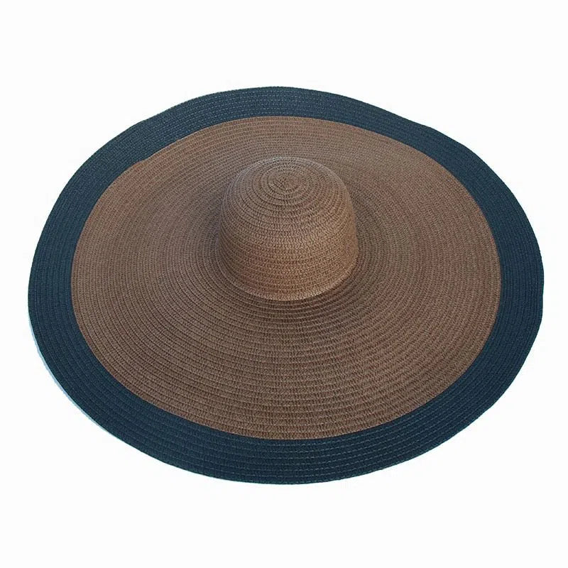 foldable women oversized hat 70cm diameter large brim summer sun beach hats wholesale-Maas